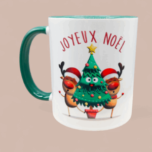 Mug Noël Rennes vert