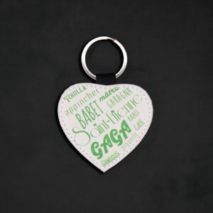 Porte clés coeur Parler gaga