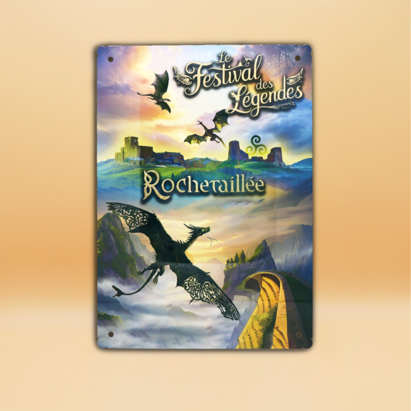 Plaque Festival des Légendes Rochetaillée et ses dragons