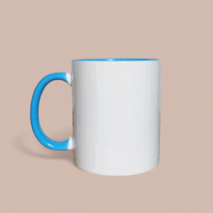 Mug bicolore bleu personnalisé